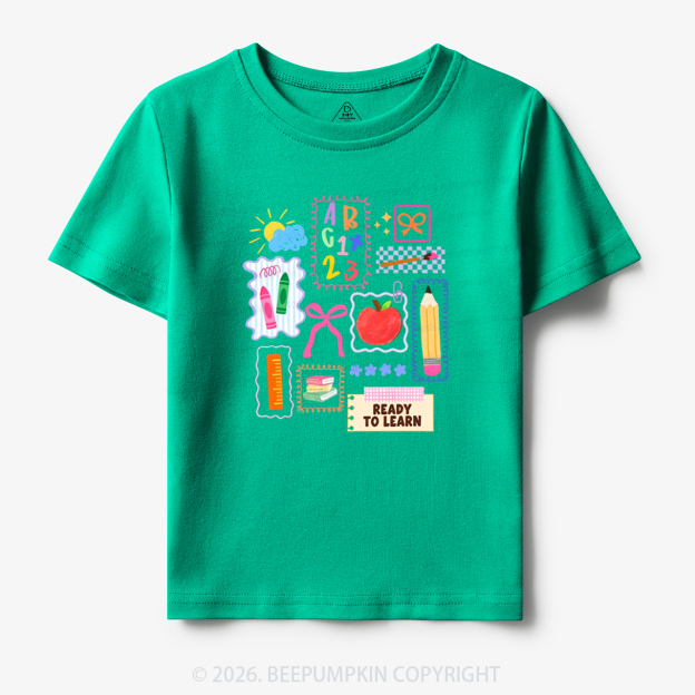 Ready To Learn Whimsical Pencil Bow Toddler&Kid's Tees
