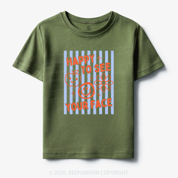 Happy To See Your Face Retro Stripe Toddler&Kid's Tees