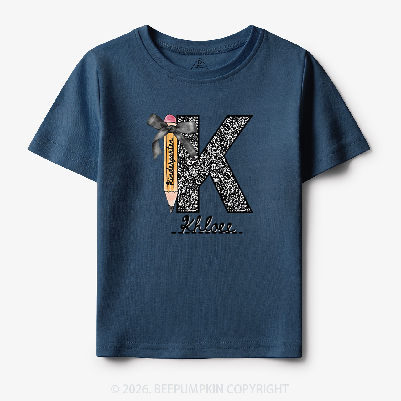 Personalized Grade&Name Monogram Pencil Bow Toddler&Kid's Tees