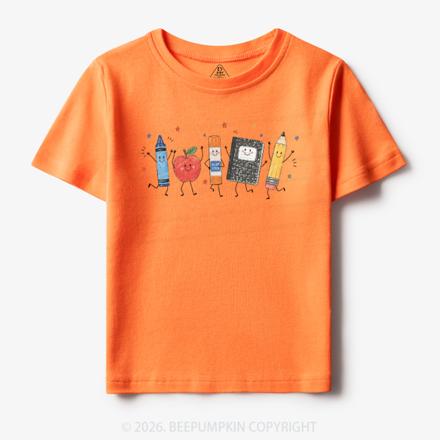 Crayon Apple Pencil Notebook Toddler&Kid's Tees