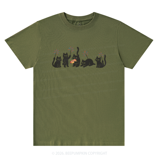 4th of July Funny Black Cats T-Shirts