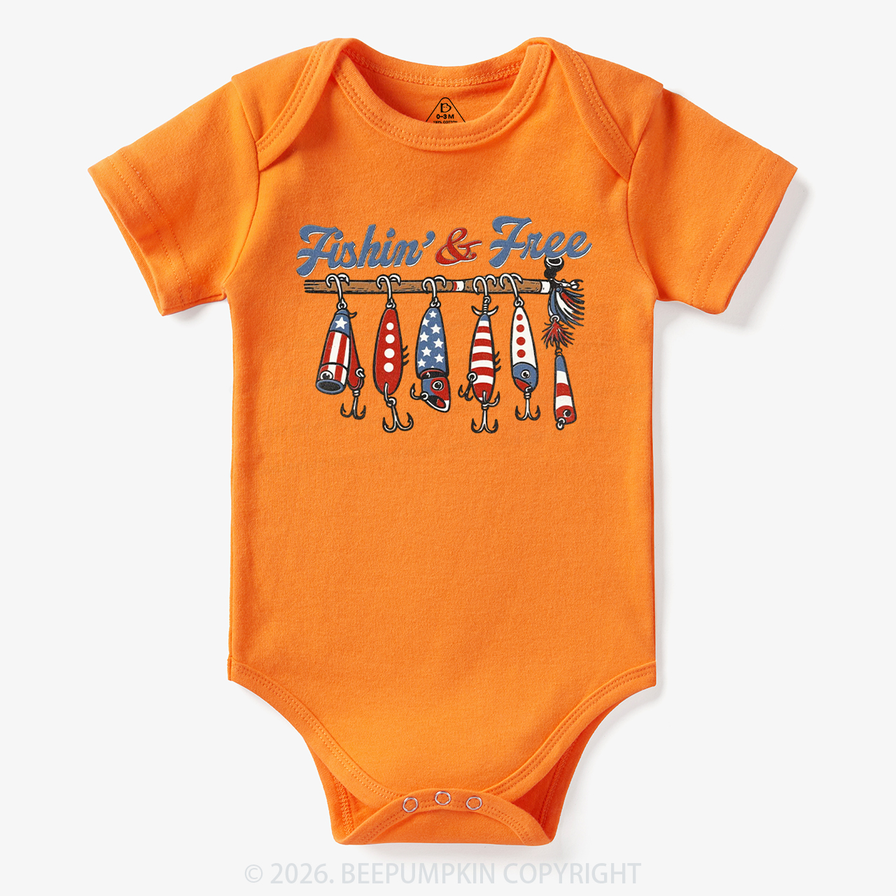 Fishin And Free Lure 4th Of July Bodysuit