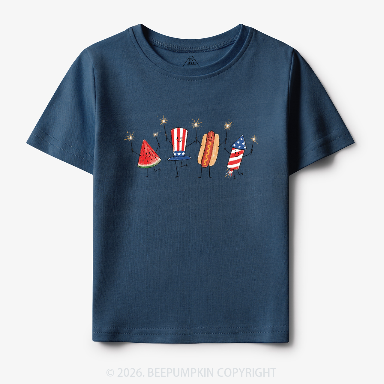 Patriotic Watermelon Hotdog Firework American Toddler&Kid's Tees