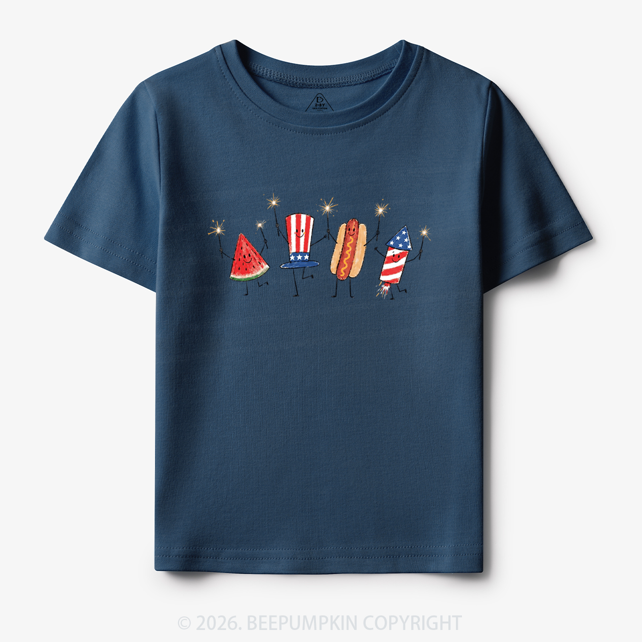 Patriotic Watermelon Hotdog Firework American Toddler&Kid's Tees