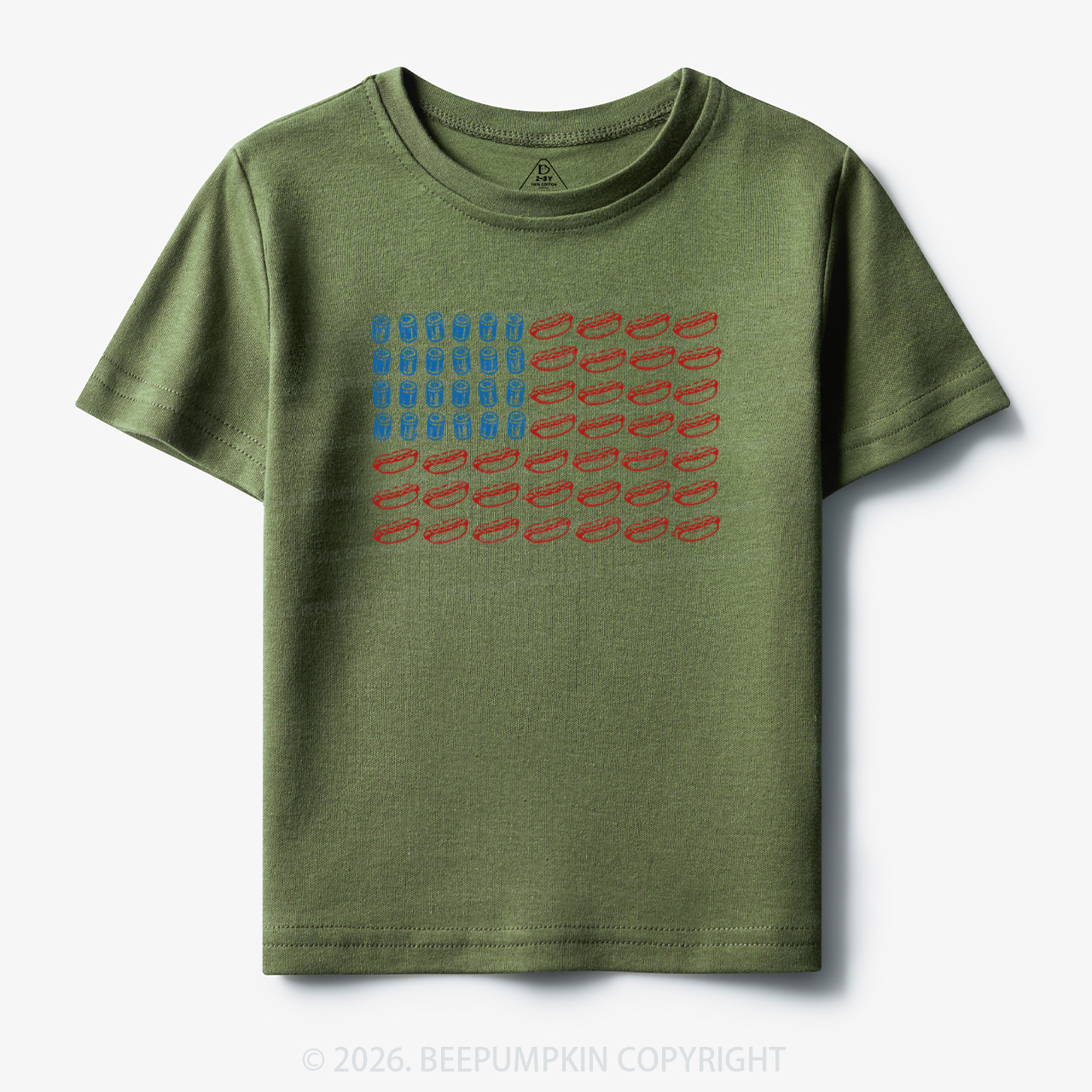 Funny 4th of July Hot Dog American Flag Toddler&Kid's Tees