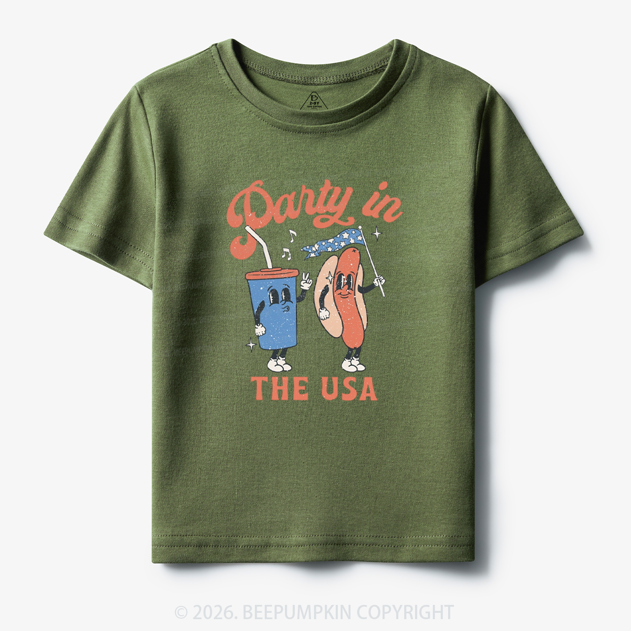 Party In The USA Hot Dog And Drink Toddler&Kid's Tees