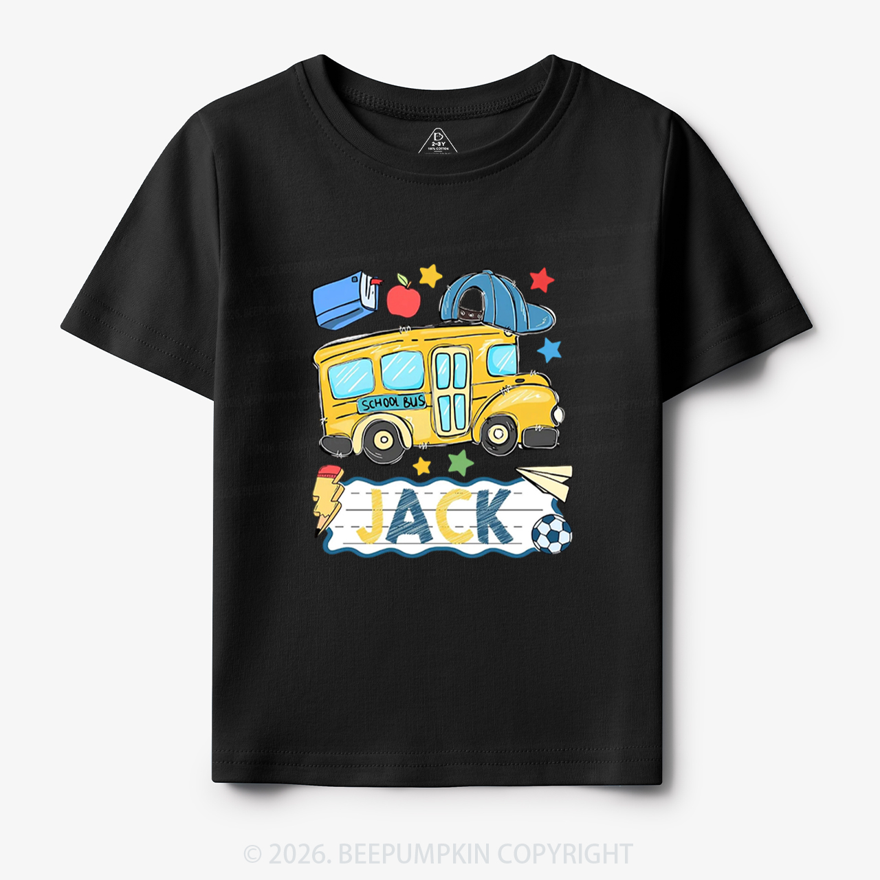 Personalized Name School Bus Back To School Toddler&Kid's Tees