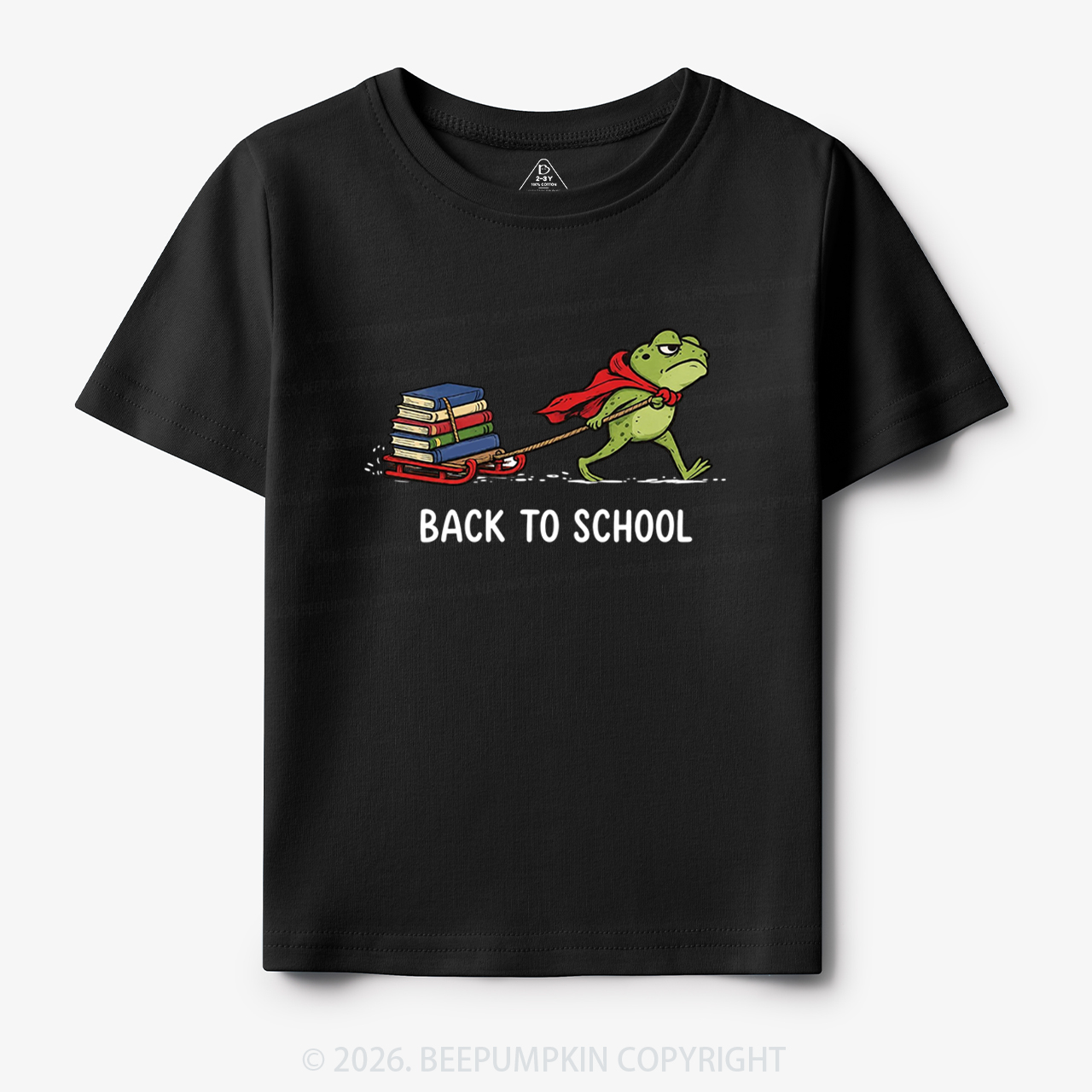 Grumpy Frog Pulling Books Funny Back To School Toddler&Kid's Tees