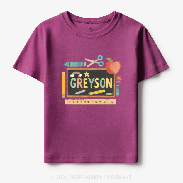 Personalized Name Blackboard Back To School Toddler&Kid's Tees
