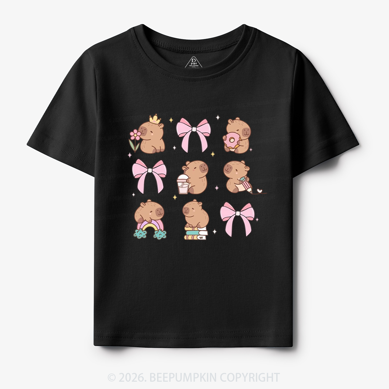Capybara Cute Back to School Funny Animal Toddler&Kid's Tees
