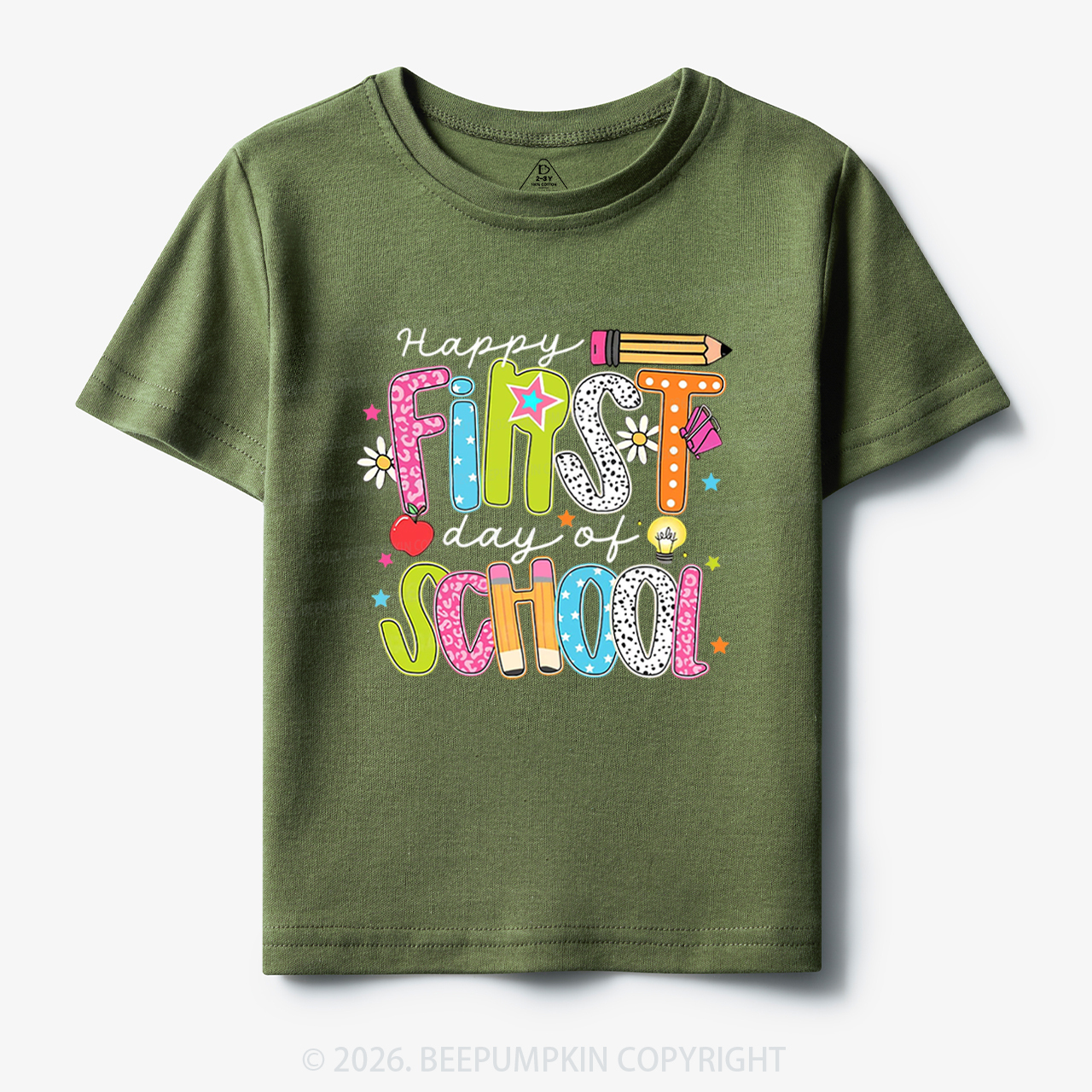 Colorful Happy First Day Of School Toddler&Kid's Tees