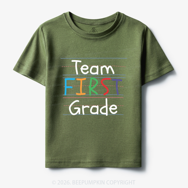 Team First Grade Back To School Kids T-shirts