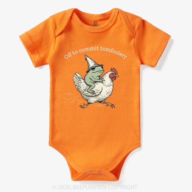 Frog Riding Chicken Off to Commit Tomfoolery Bodysuit
