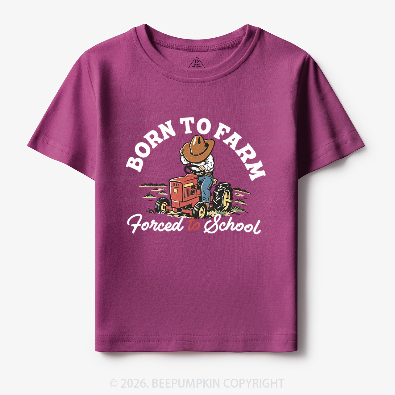  Born to Farm Forced to School Tractor Cowboy Toddler&Kid's Tees
