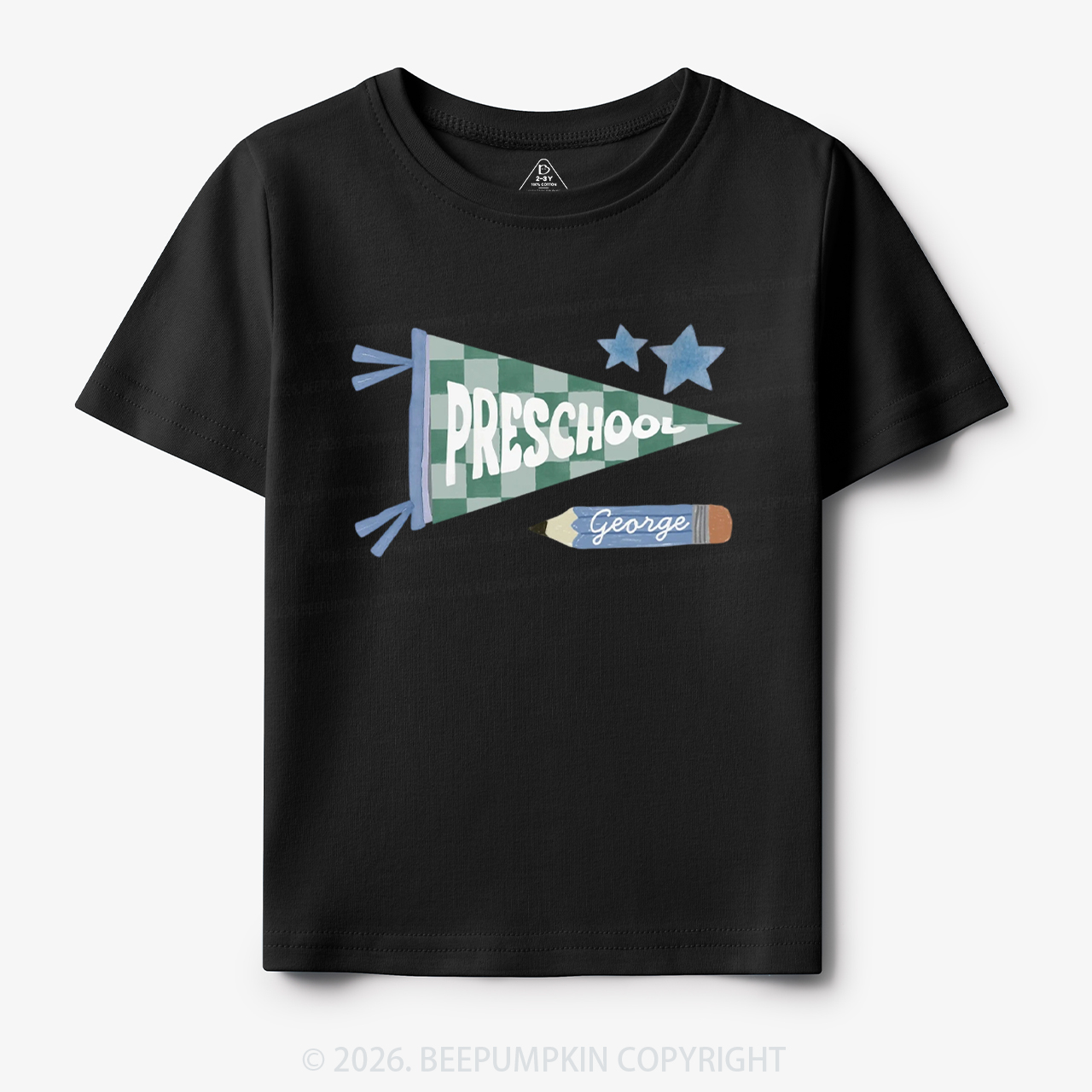 Personalized Pennant Back to School Toddler&Kid's Tees