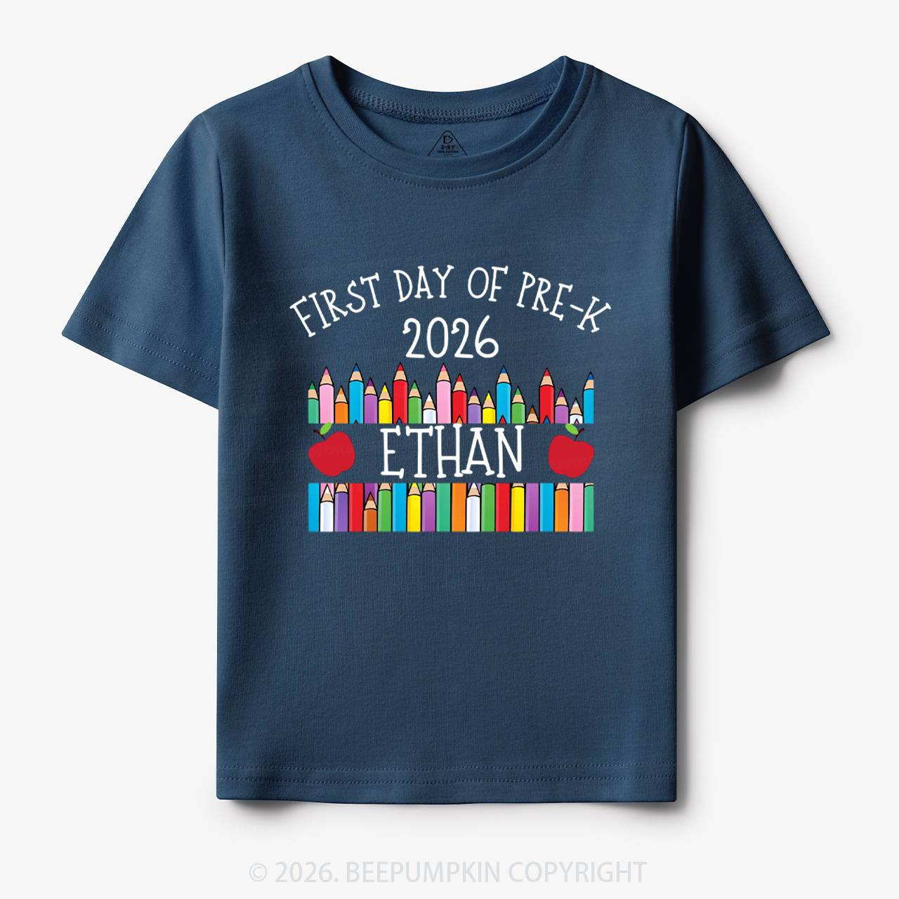 Personalized First Day Of Pre-K Crayon Toddler&Kid's Tees