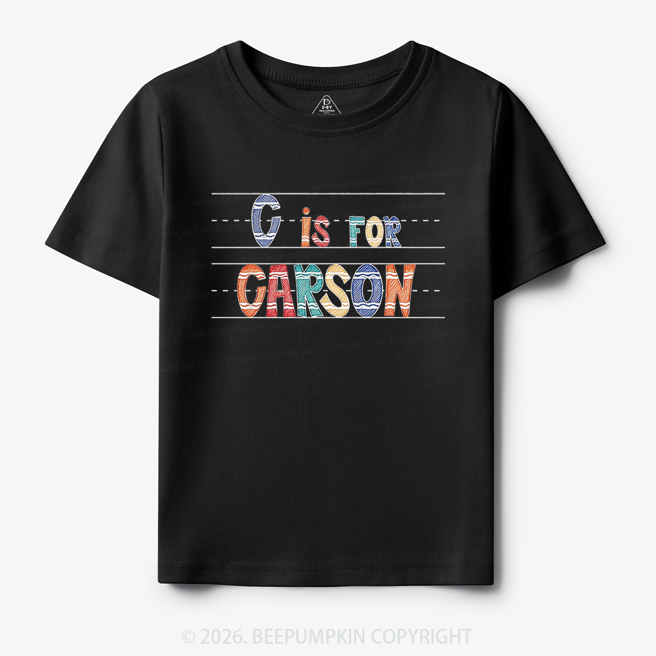 Personalized Crayon Letter Is For Name Toddler&Kid's Tees