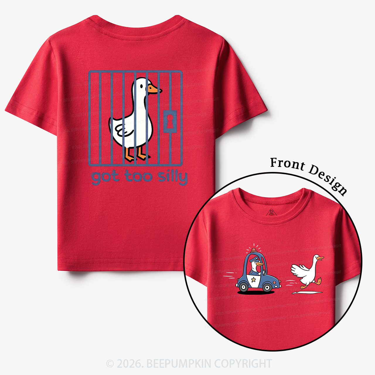 Silly Goose Got Too Silly Funny Animal Toddler&Kid's Tees