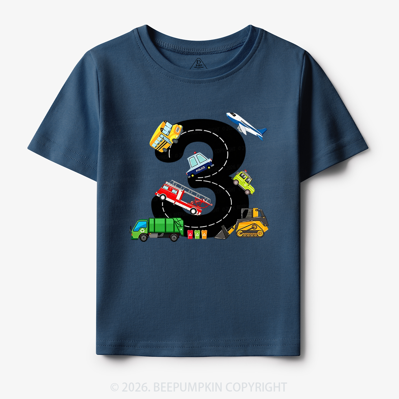 Personalized Transportation Helper Vehicles Birthday Toddler&Kid's Tees