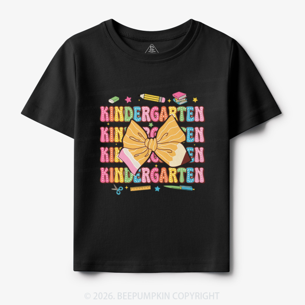 Kindergarten Pencil Coquette Bow Back To School Toddler&Kid's Tees