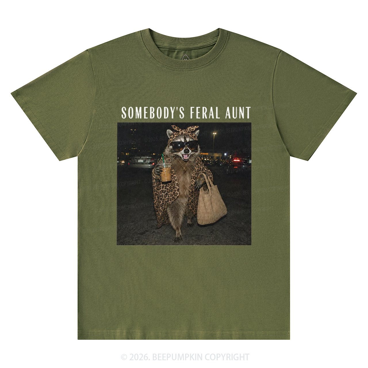 Personalized Somebody's Feral Aunt Funny Raccoon T-Shirts