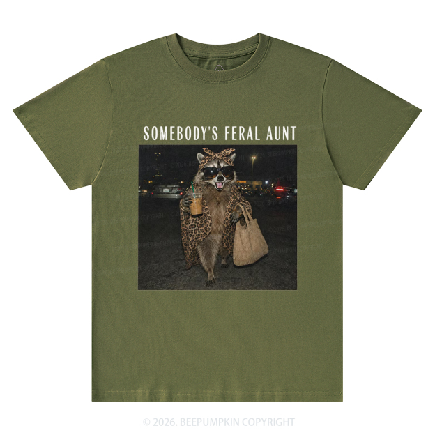 Personalized Somebody's Feral Aunt Funny Raccoon T-Shirts