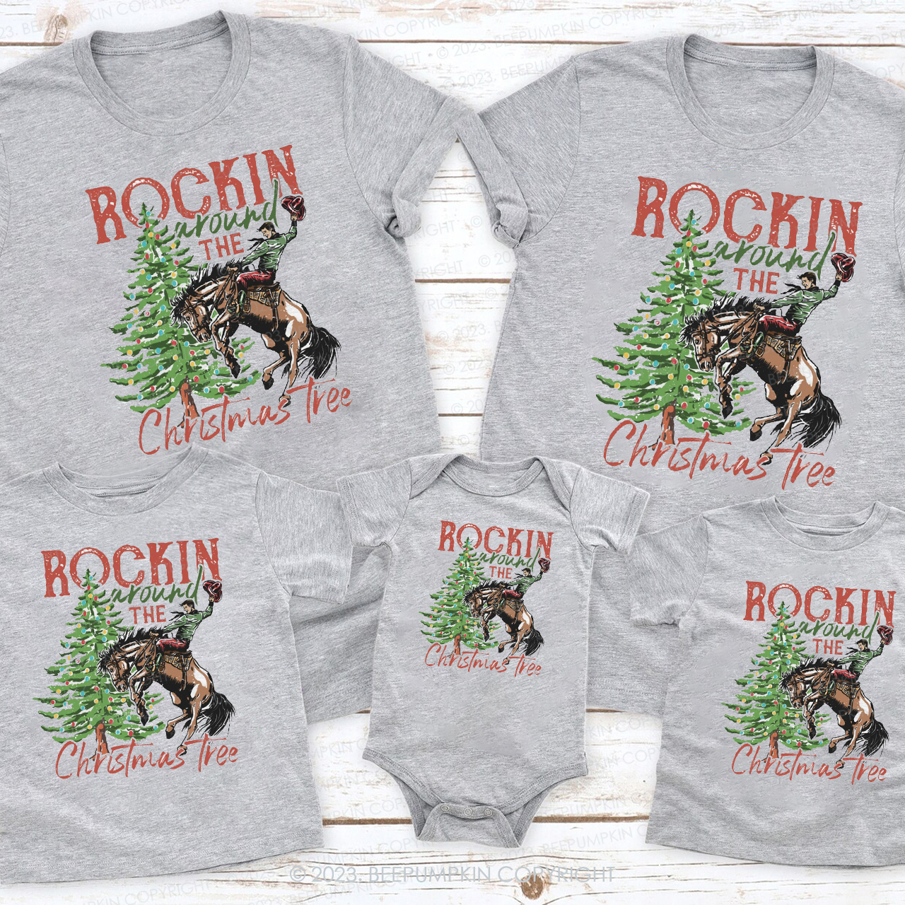 Rocking Around The Christmas Tree Family Matching Shirts