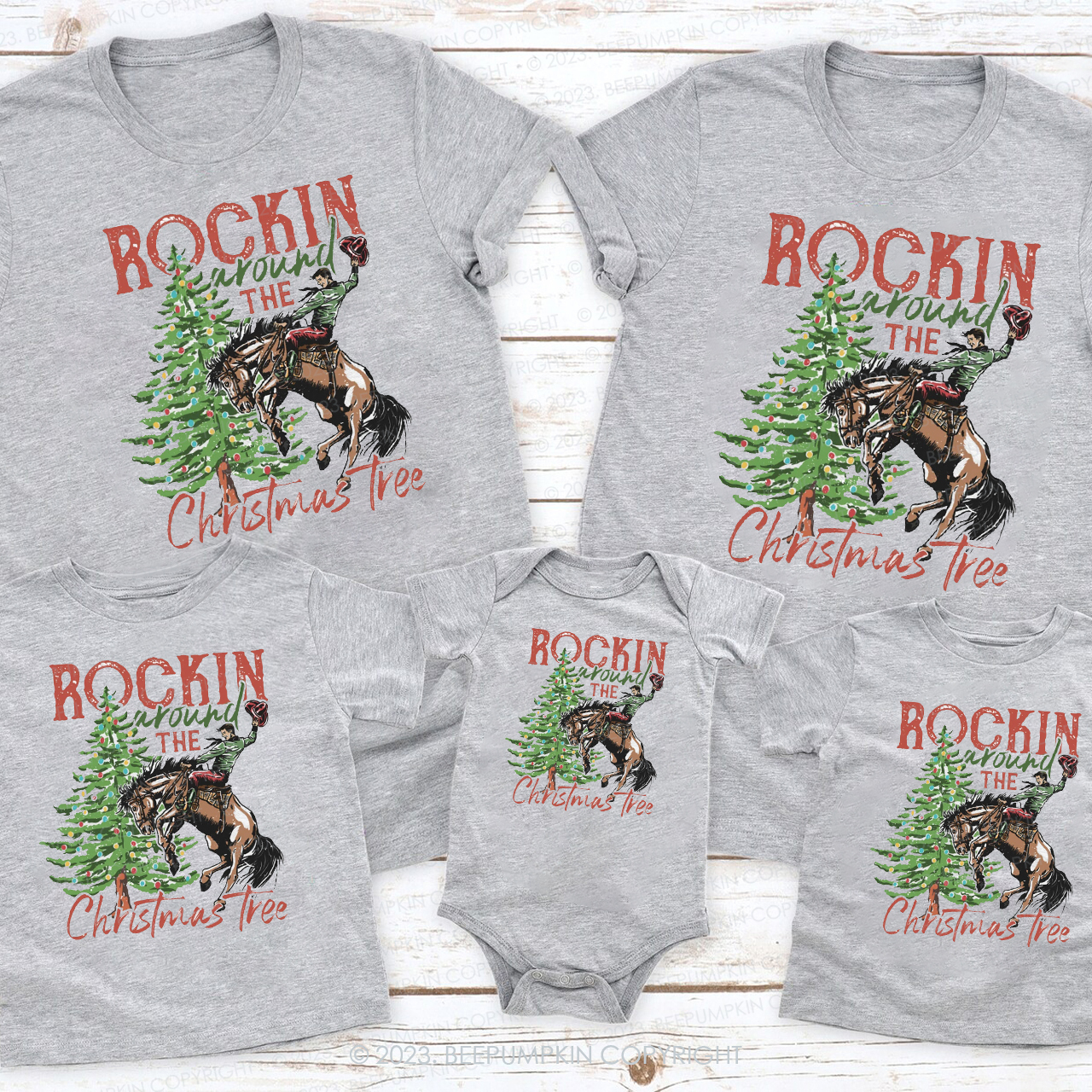 Rocking Around The Christmas Tree Family Matching Shirts