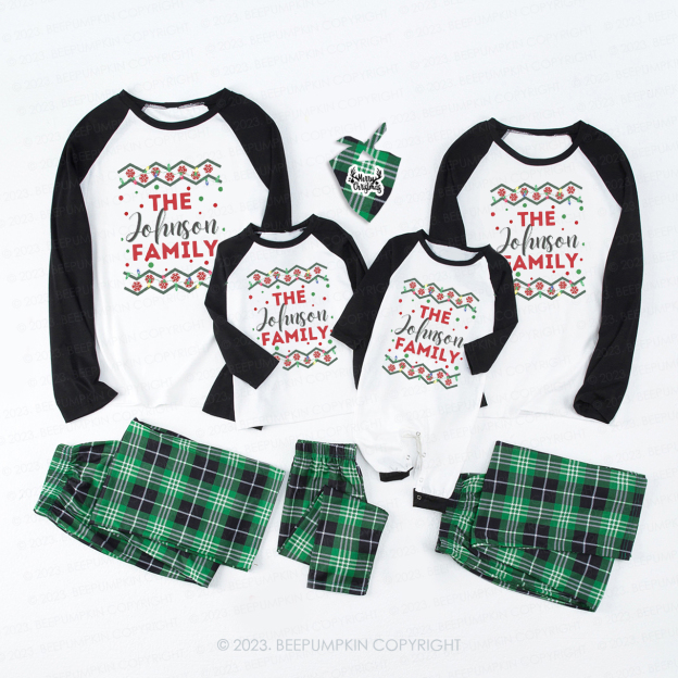 Personalized Snow Light Matching Family Christmas Pajamas