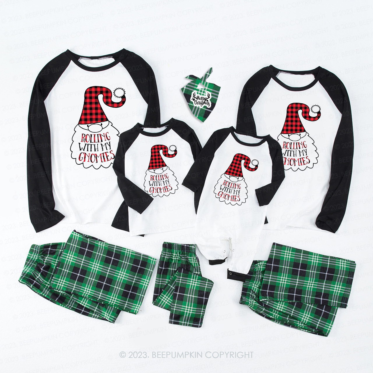 Christmas Gnomes Family Pajamas - Rolling With My Gnomies