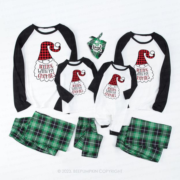 Christmas Gnomes Family Pajamas - Rolling With My Gnomies