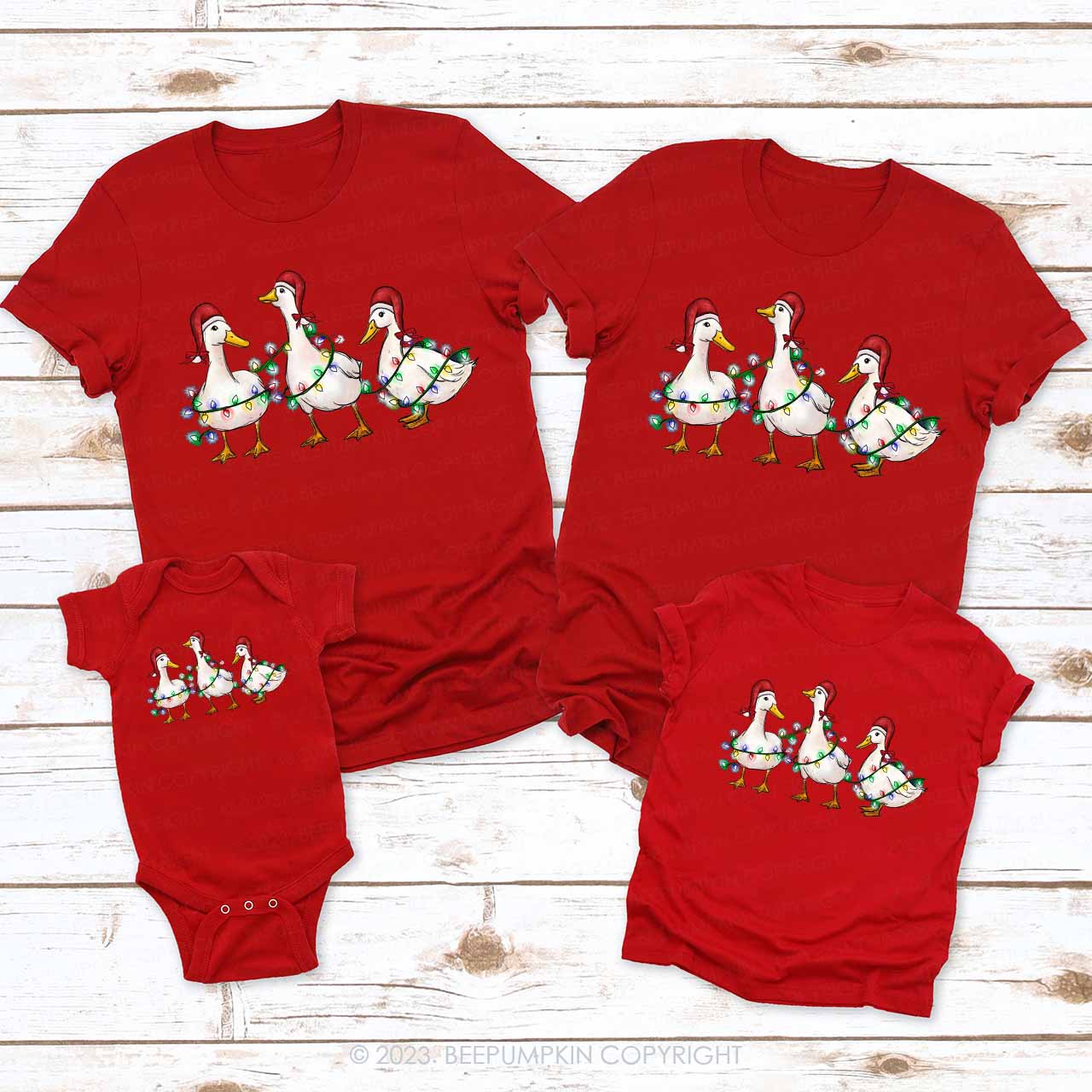 Christmas Ducks Farm Lover Matching Family Shirts Beepumpkin
