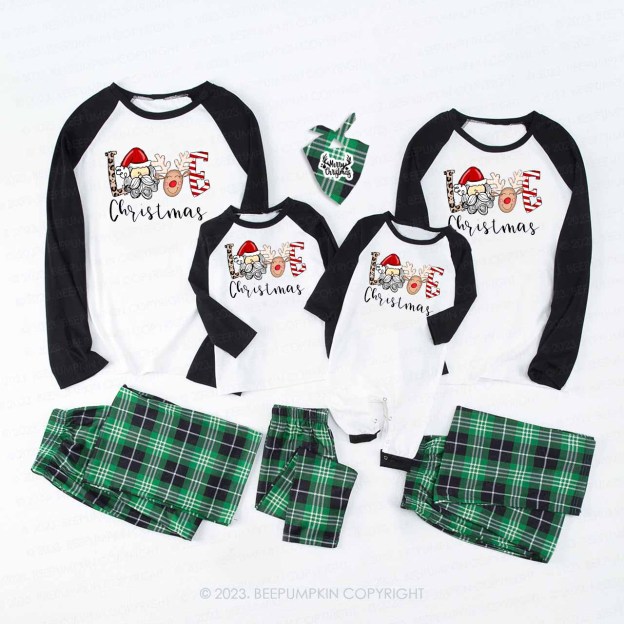 Love Christmas Santa Elk Family Matching Pajamas Beepumpkin