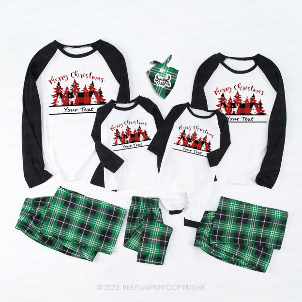 Merry Christmas Plaid Family Matching Pajamas Beepumpkin