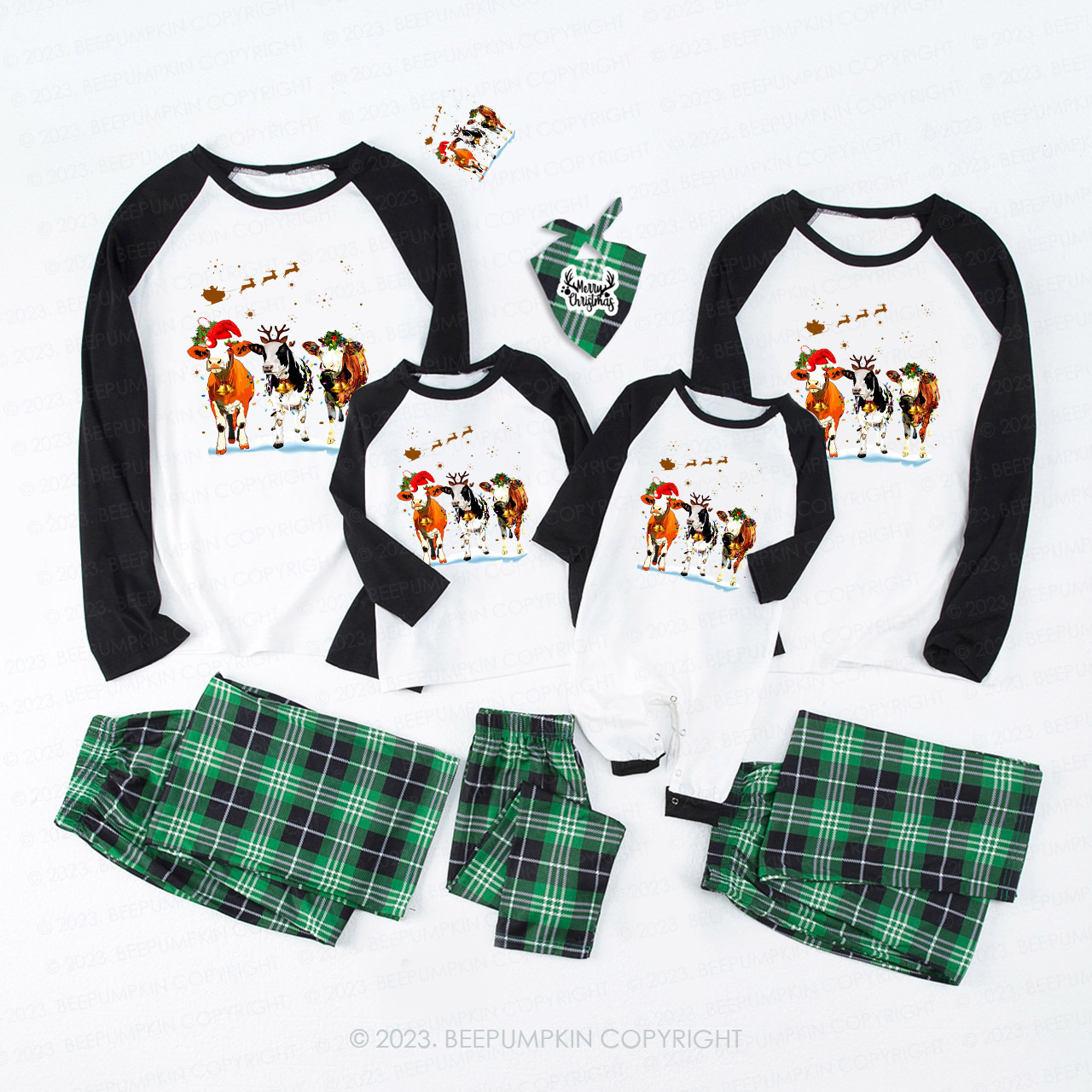Cute Cow Christmas Family Matching Pajamas Beepumpkin Sale-Beepumpkin™
