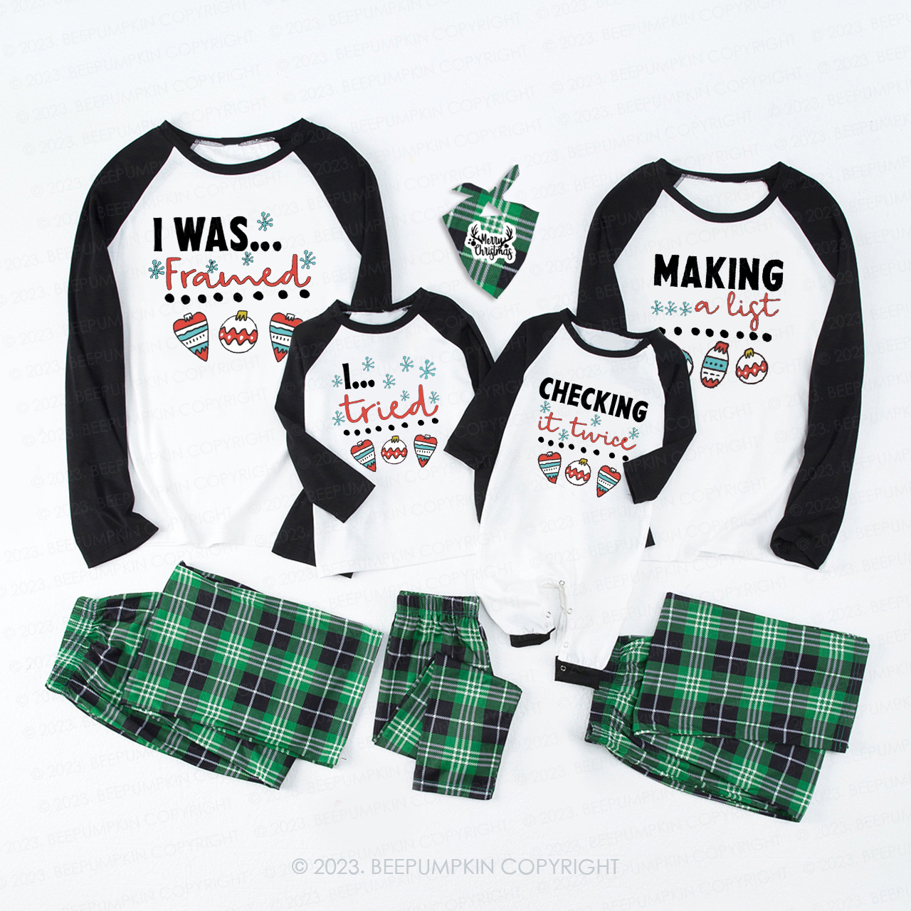 Christmas Snow Family Group Pajamas Beepumpkin