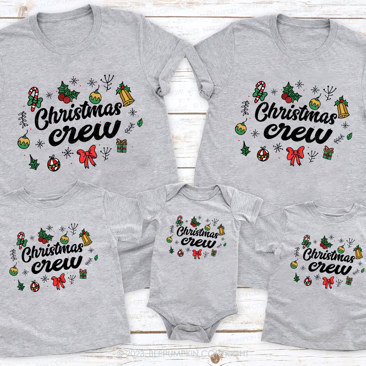 Christmas Crew Holiday Matching Shirts Beepumpkin