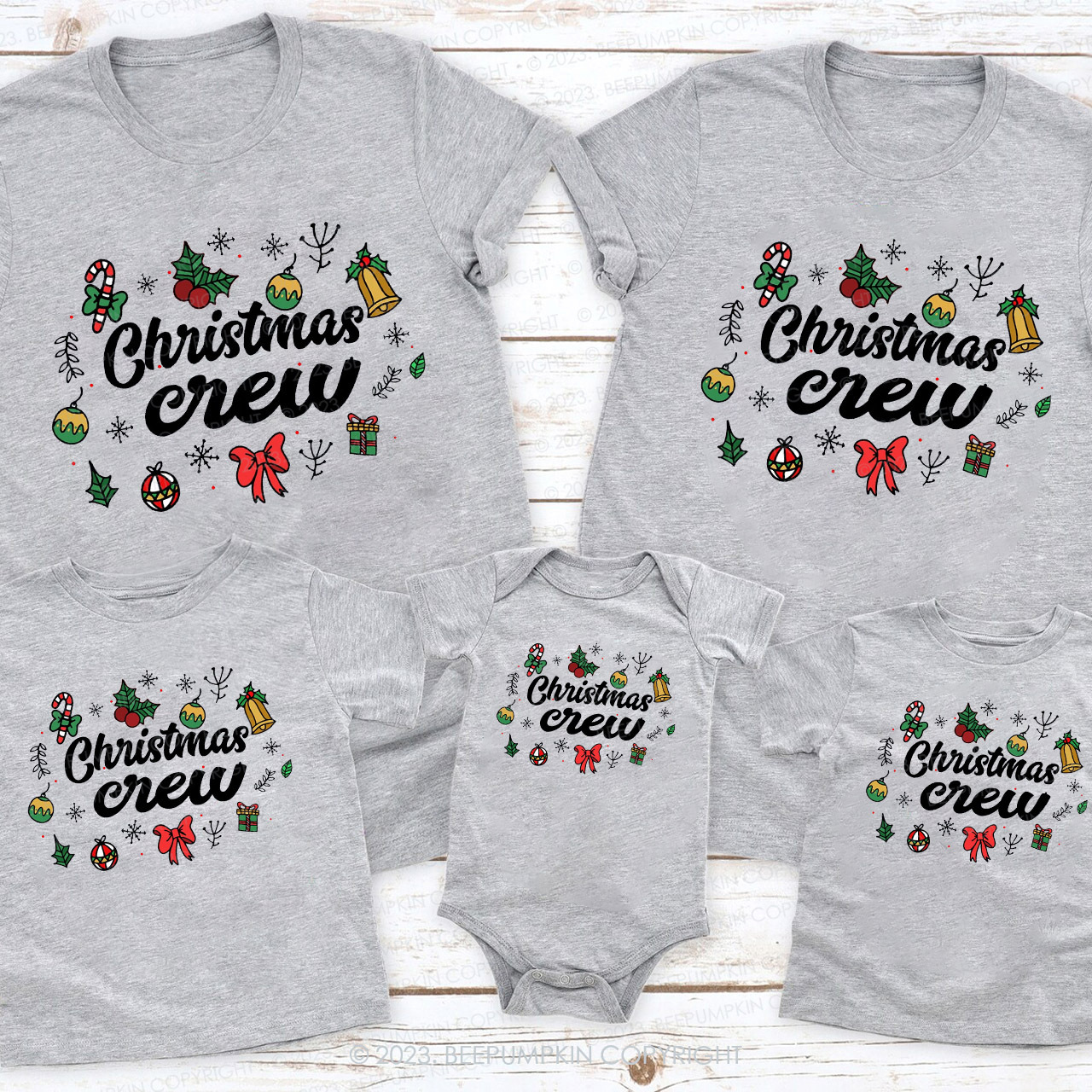 Christmas Crew Holiday Matching Shirts Beepumpkin