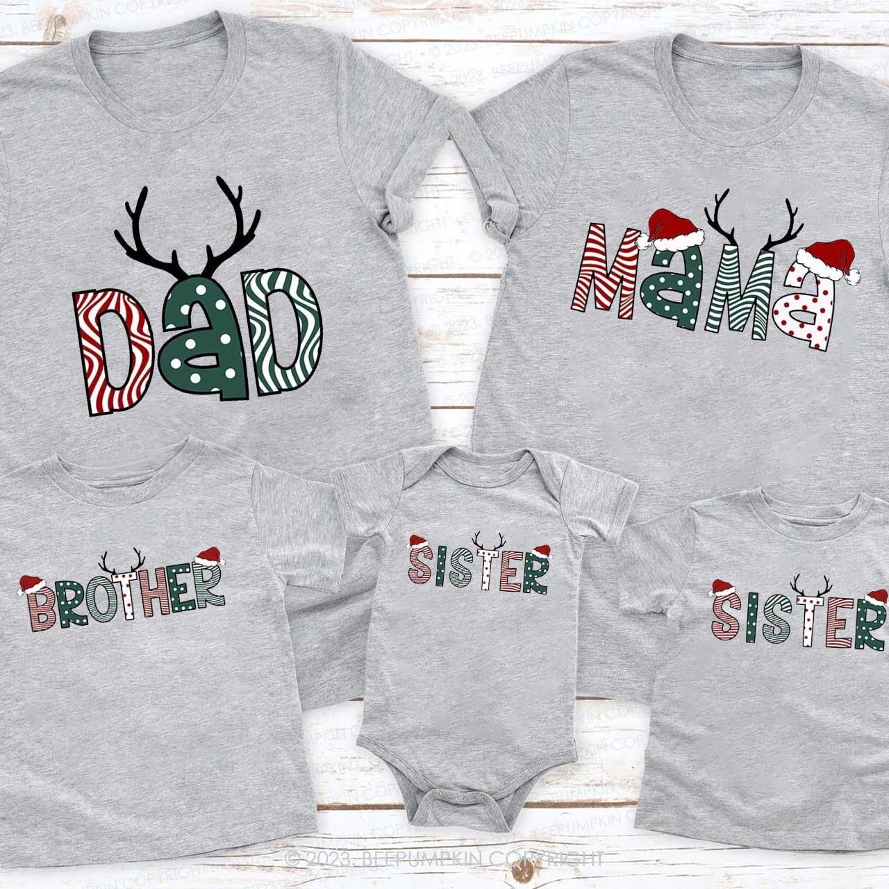 Personalized Custom Christmas Family Matching Shirts Beepumpkin