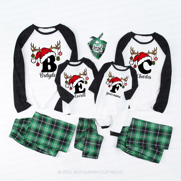 Personalized Christmas Alphabet Family Matching Pajamas Beepumpkin