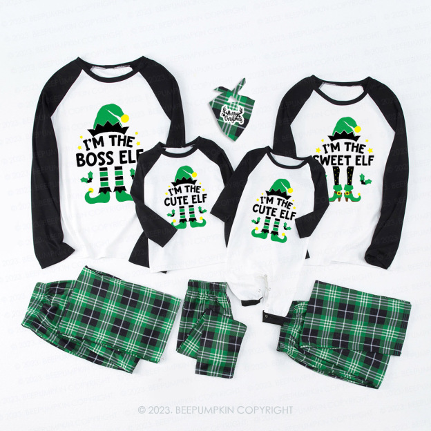 Christmas green elf Family Matching Pajamas Beepumpkin