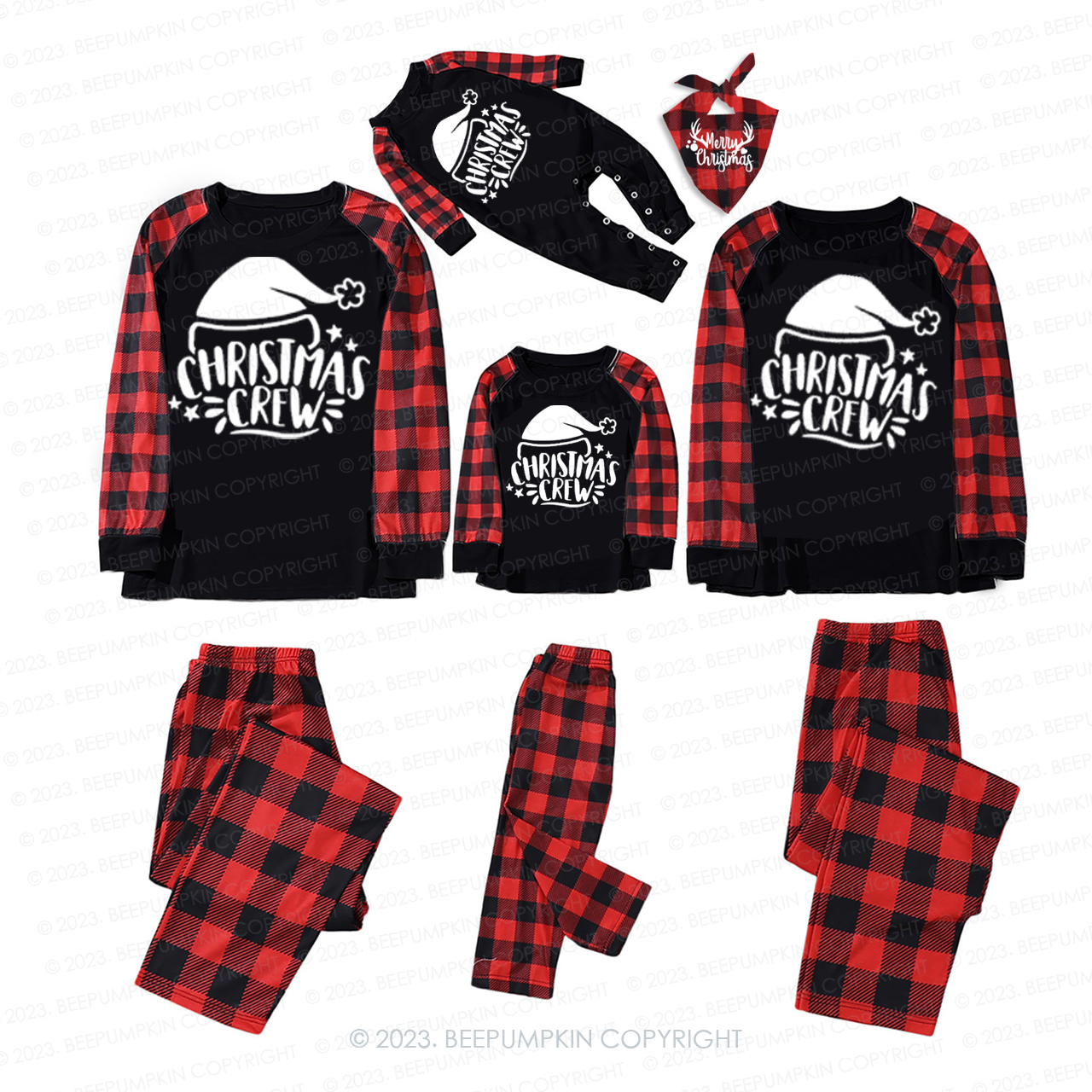 Romantic Christmas Crew Family Matching Pajamas Beepumpkin