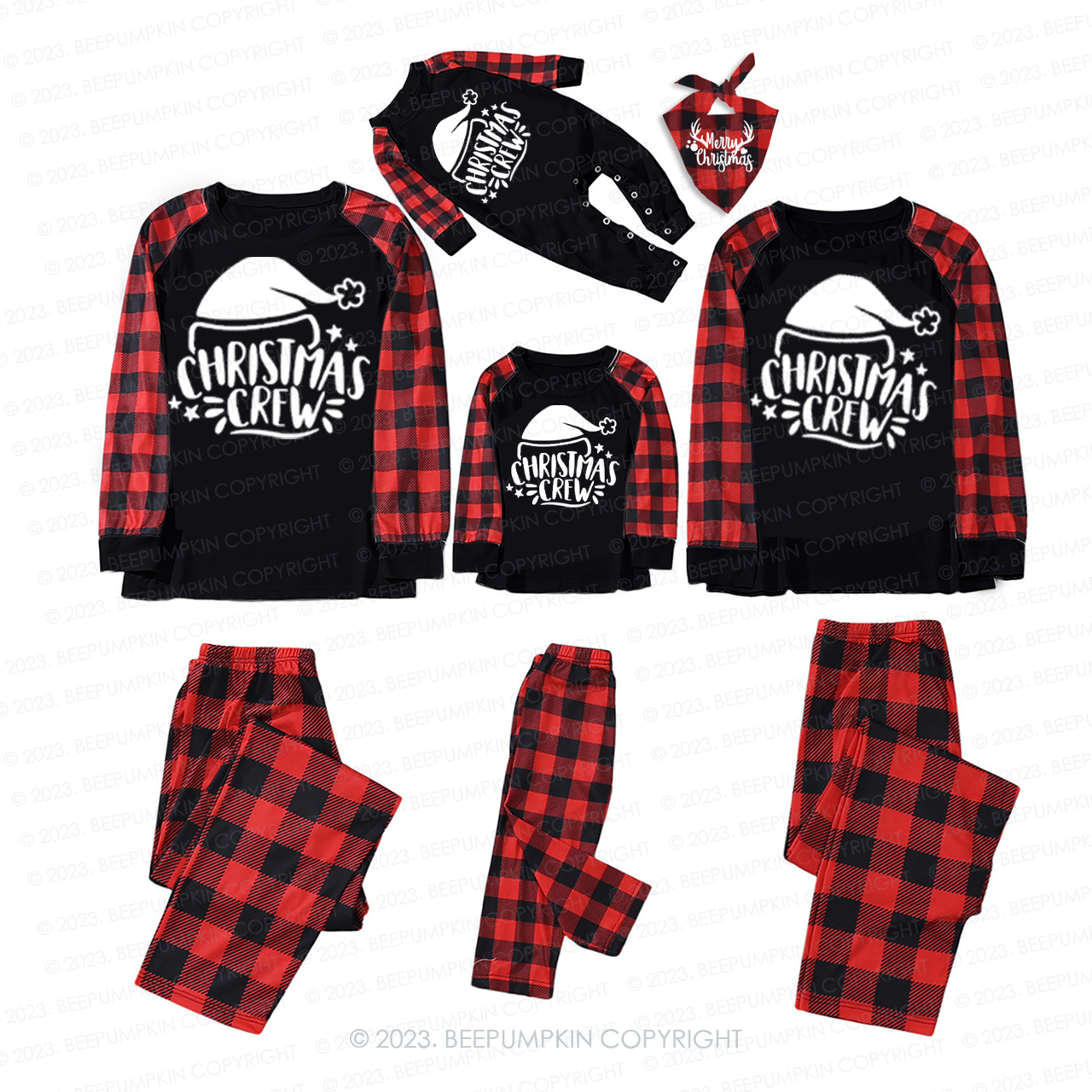 Romantic Christmas Crew Family Matching Pajamas Beepumpkin