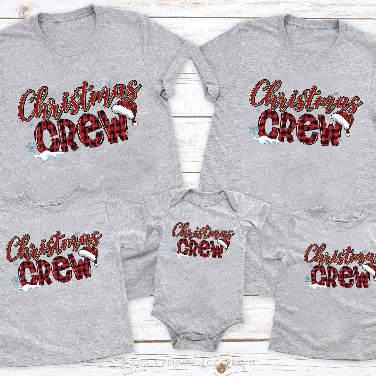 Christmas Crew Plaid Merry Christmas Matching Shirts Beepumpkin