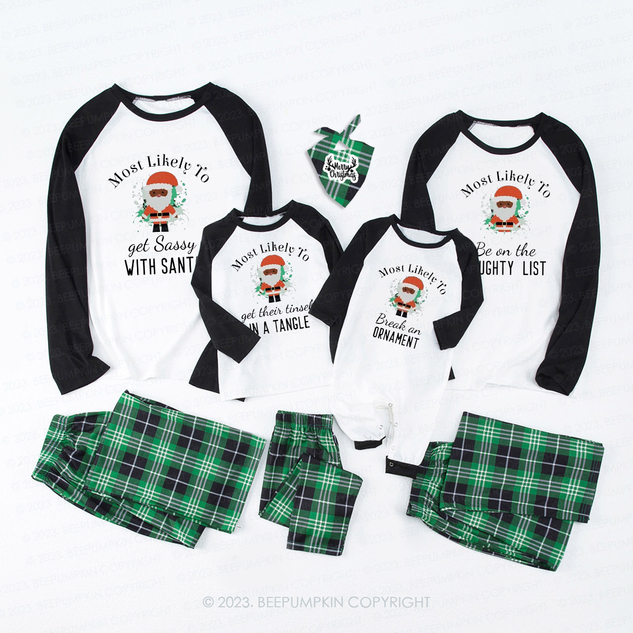 Santa Family Matching Christmas Pajamas Beepumpkin