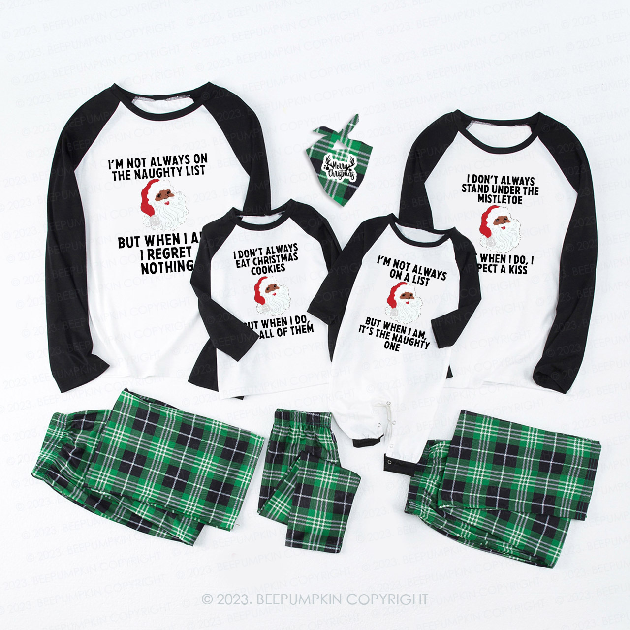 Santa Claus I'M NOT ALWAYS ON Family Matching Pajamas Beepumpkin