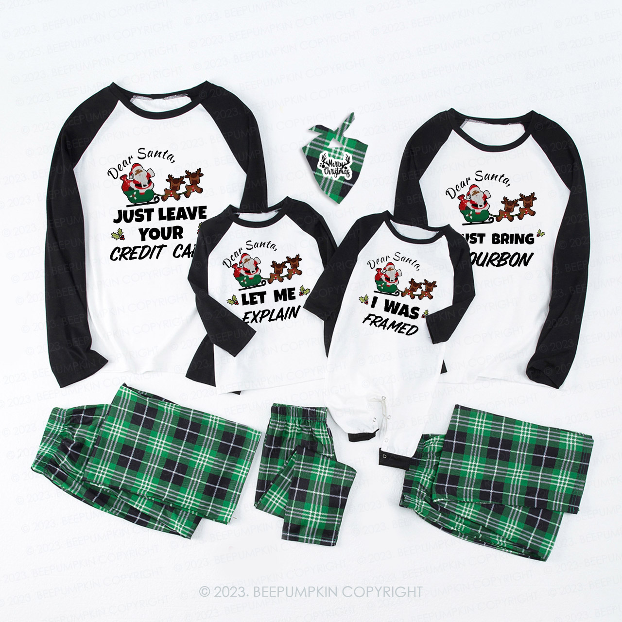 Black Santa Funny Dear Santa Christmas Family Matching Pajamas Beepumpkin