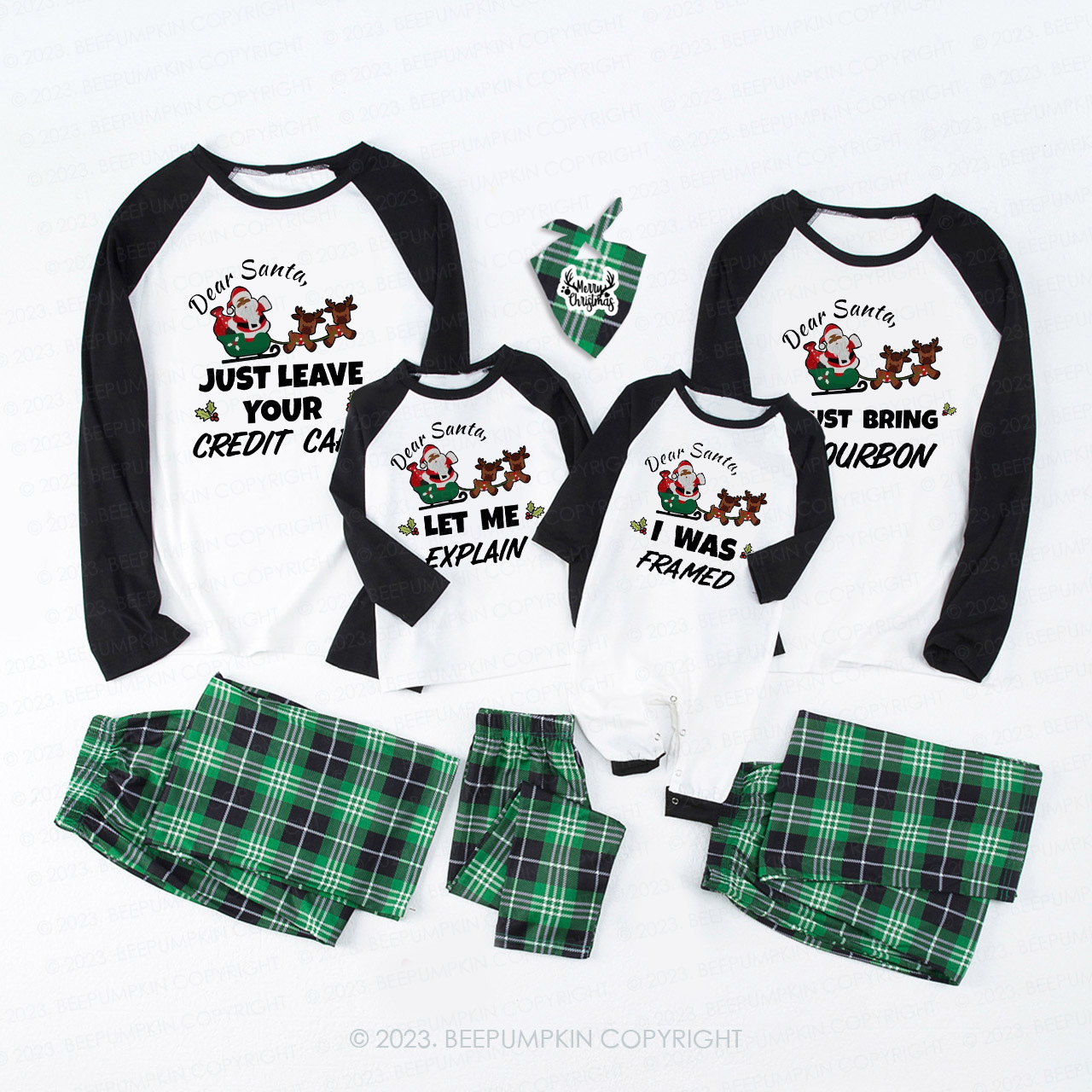Black Santa Funny Dear Santa Christmas Family Matching Pajamas Beepumpkin