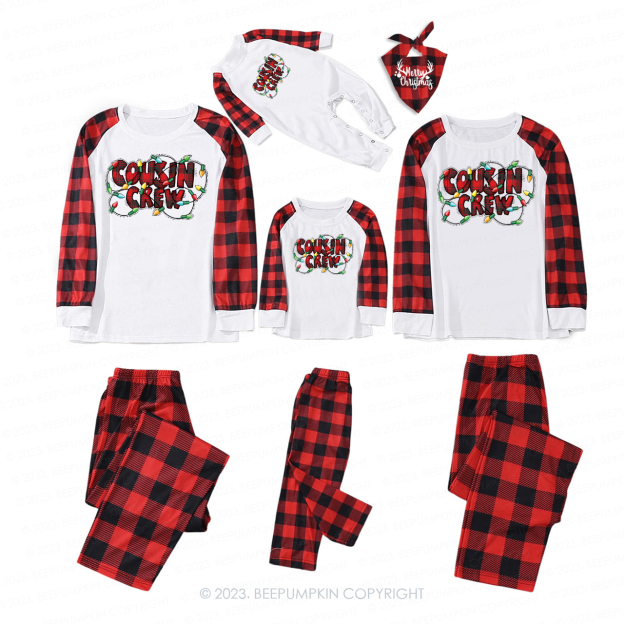 Santa Hat Cousin Crew Christmas Family Matching Pajamas Beepumpkin