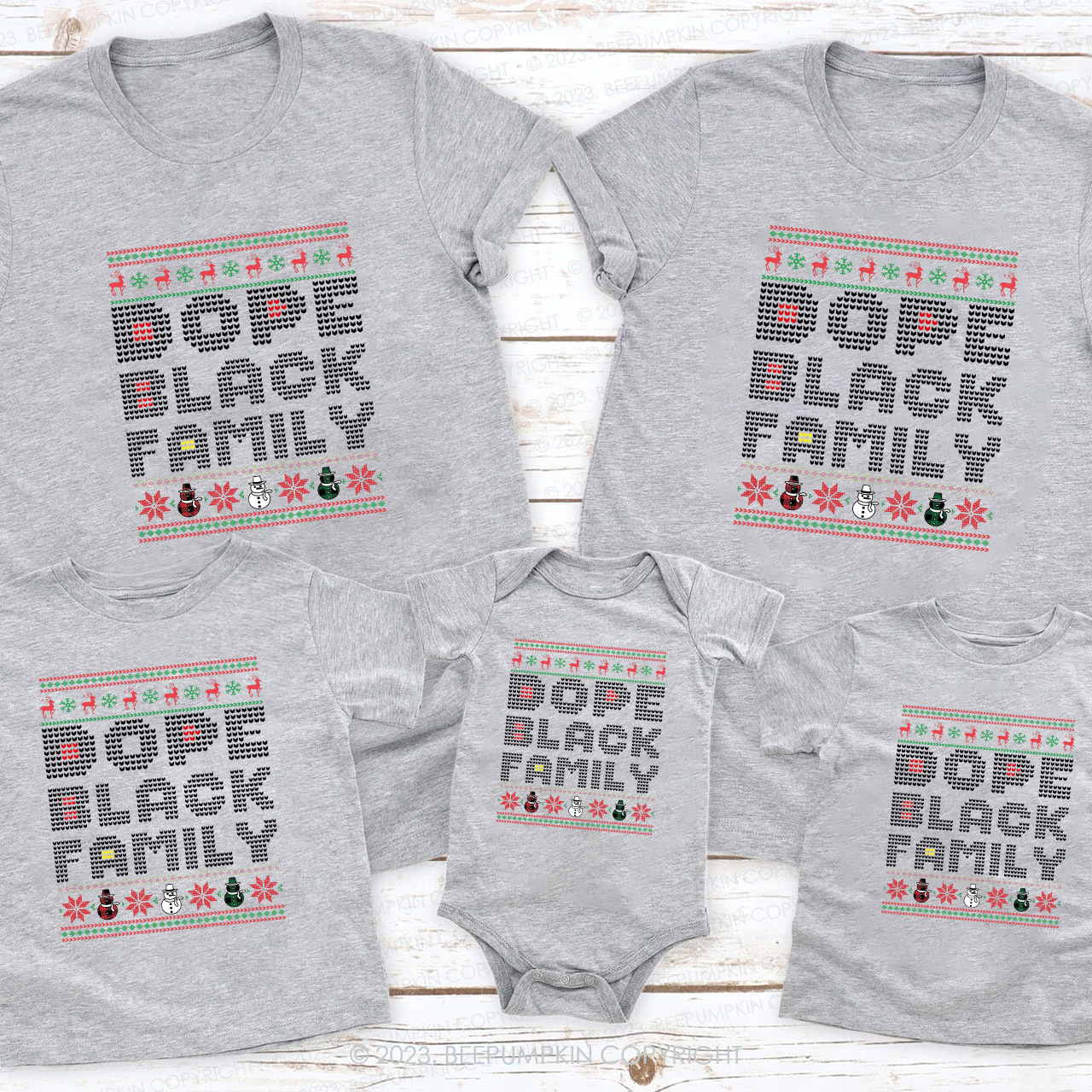 Dope Black Family Christmas Matching Shirts Beepumpkin